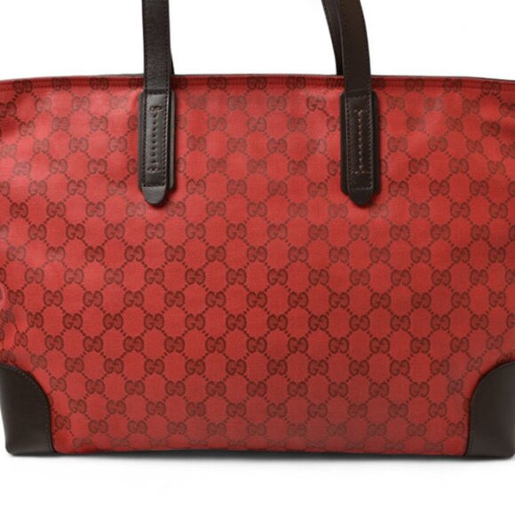 GUCCI Red Coated Canvas Shoulder Bag - Picture 7 of 16